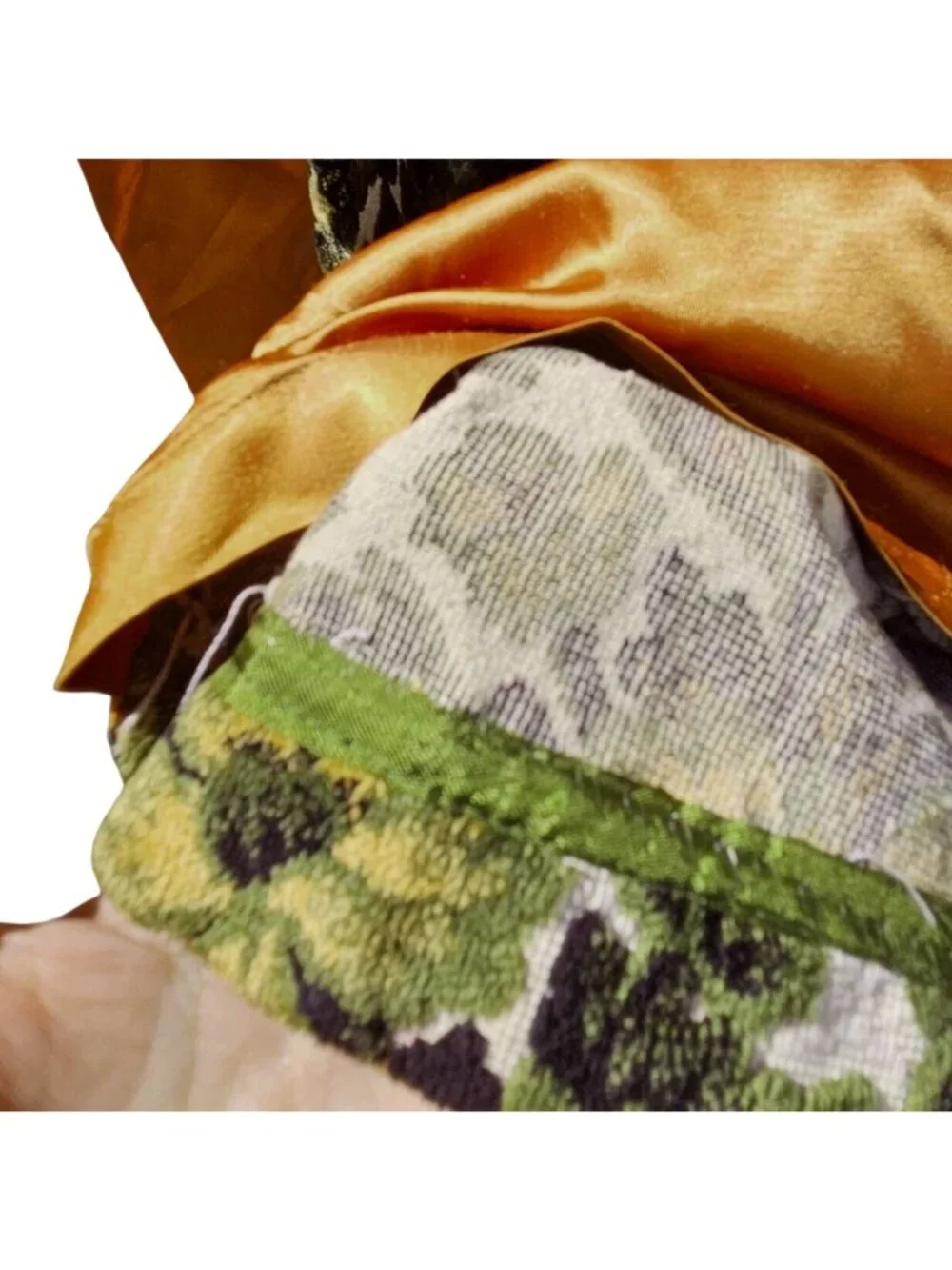 60s Cut Velvet Swing Car Coat Floral Plus Size Satin Lined XL/1X Volup Vintage - Picture 7 of 15